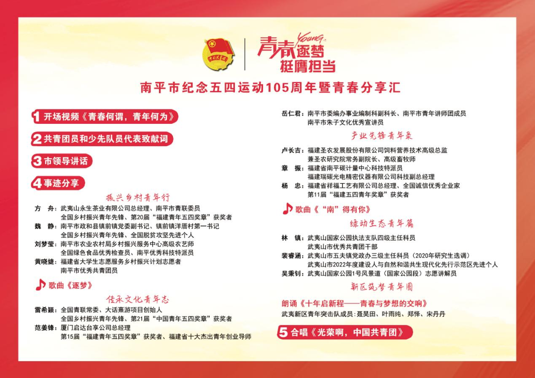 福建林业职业技术学院天麟艺术团受邀参加南平市纪念五四运动105周年暨青春分享汇